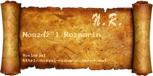 Noszál Rozmarin névjegykártya